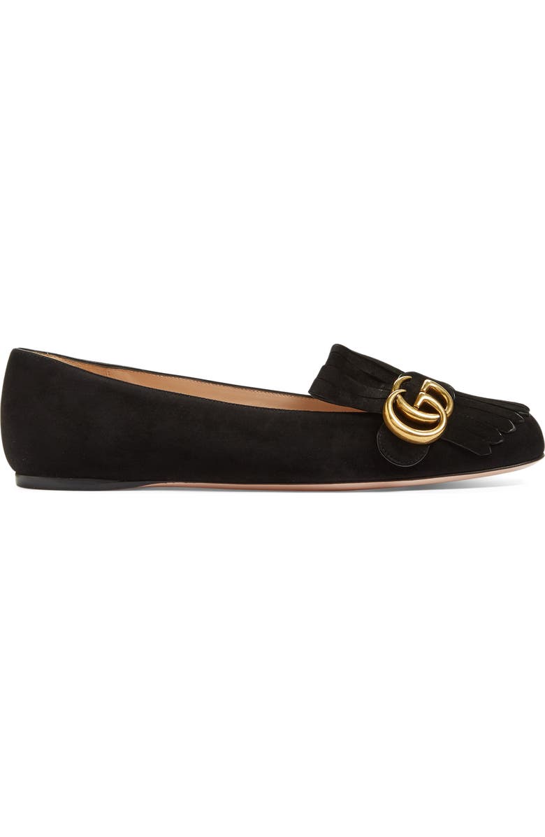 Gucci GG Marmont Fringe Flat, Alternate, color,
