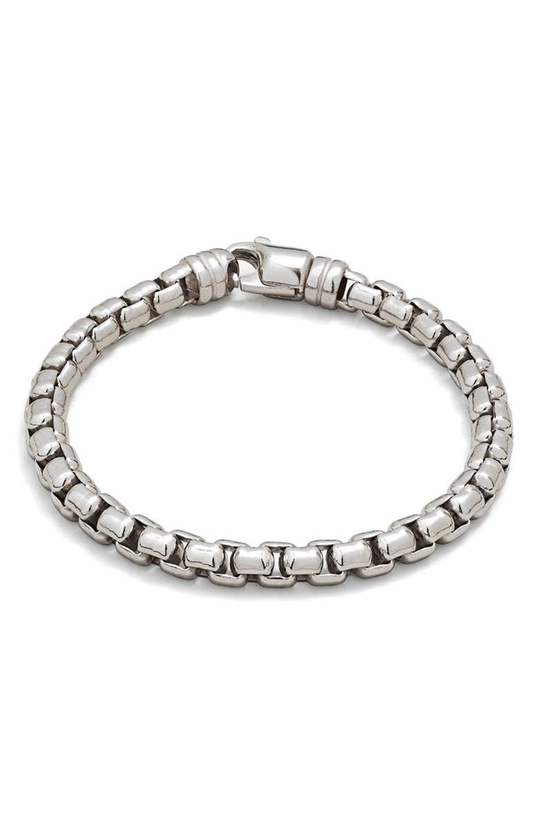 Degs & Sal Men's Silver Round Box Chain Bracelet, Main, color, Silver