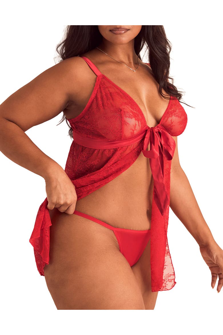 Hillary Babydoll Lingerie, Main, color, Dark red