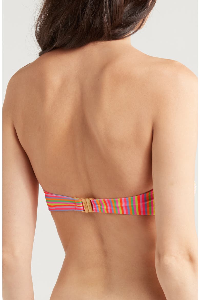 Twist Strapless Bandeau Bikini Top, Alternate, color, SUNSHINE SORBET