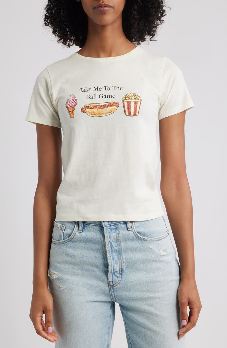 GOLDEN HOUR Take Me to the Ball Game Cotton Graphic T-Shirt, Main, color, Marshmallow