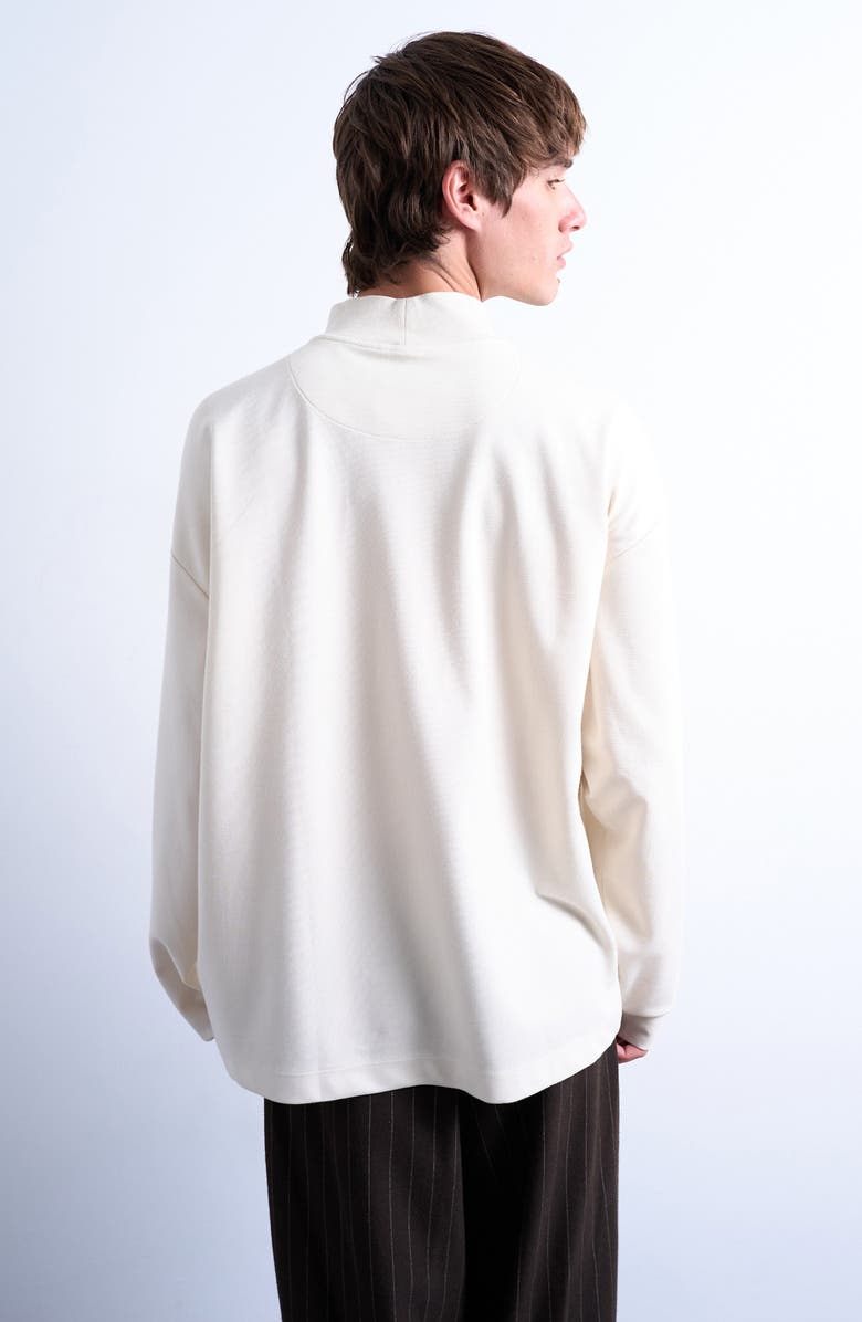 Topman Mock Neck T-Shirt, Alternate, color, Ecru