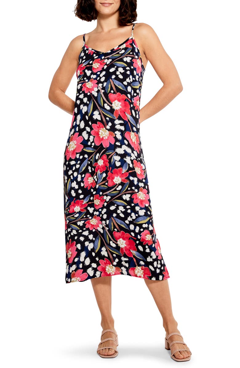 NIC+ZOE Flower Burst Floral Slipdress, Main, color,