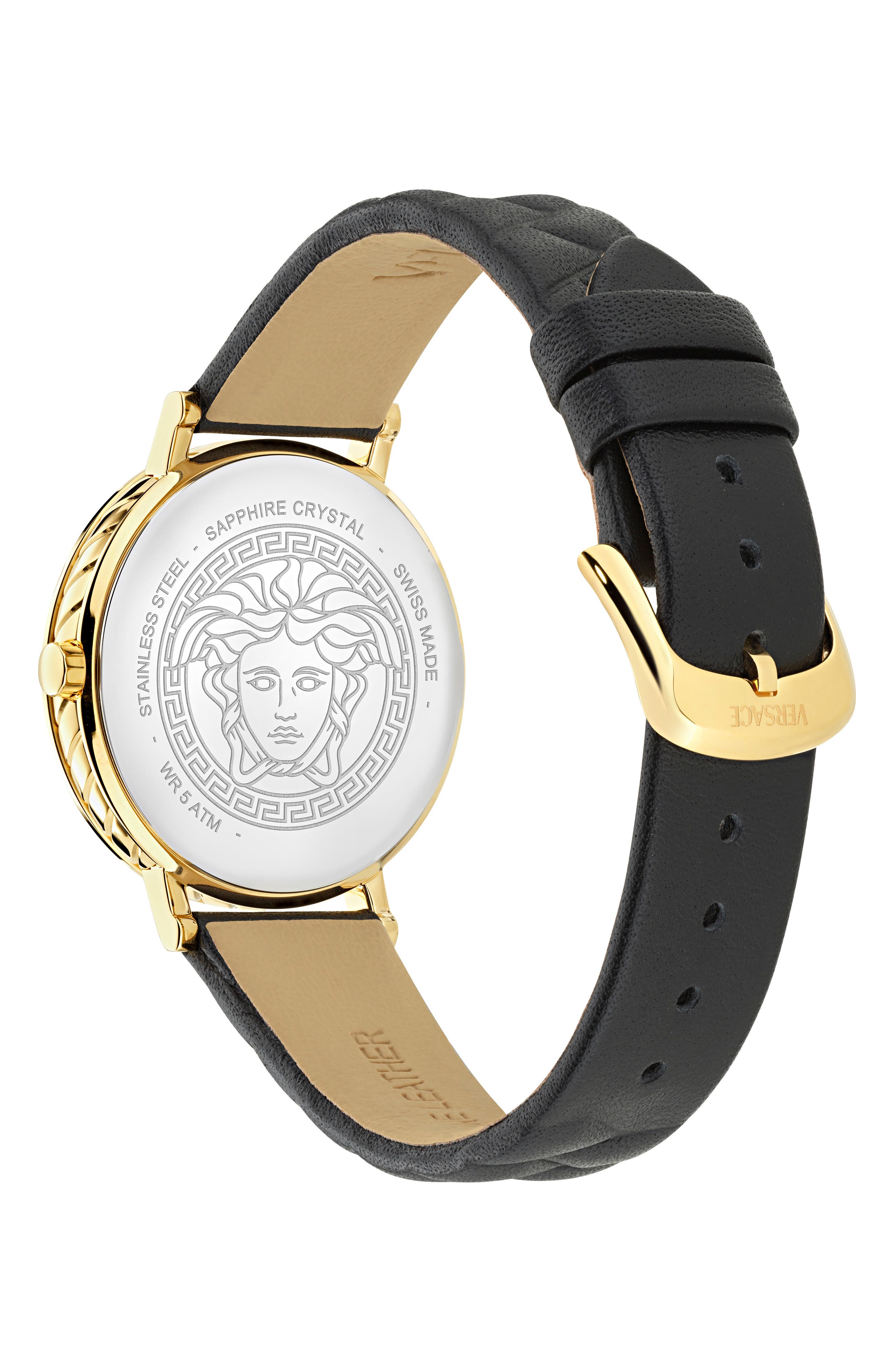Versace Delphinus Leather Strap Watch, 35mm (Women) | Nordstromrack