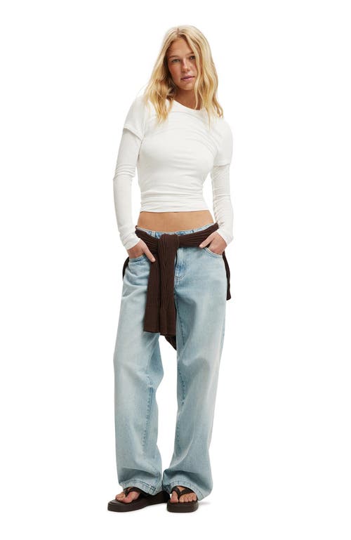 Cotton On Sheer Layer Crew Long Sleeve In White