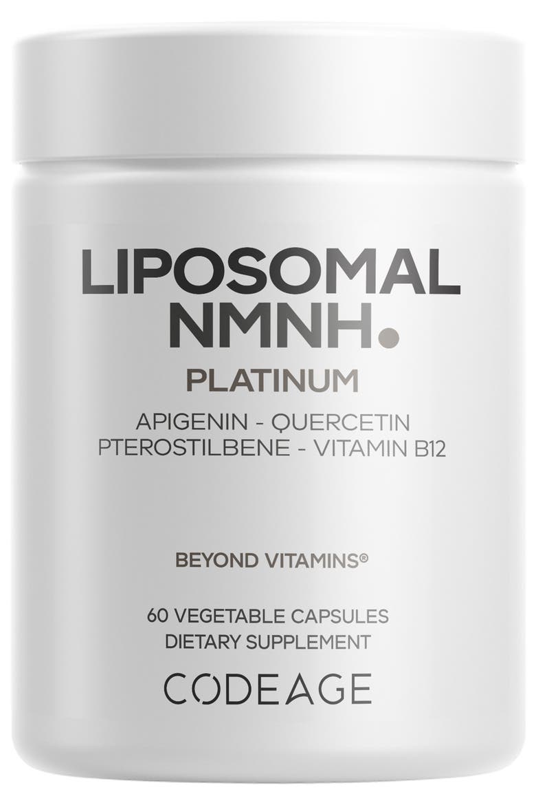 Liposomal NMNH Platinum, NMNH 500mg, Quercetin, Apigenin, Pterostilbene, Vit B2 & B12, Main, color, White