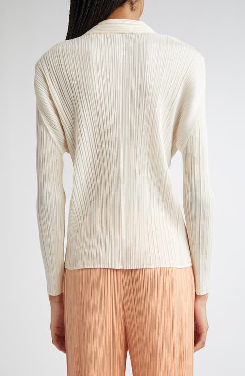 Issey Miyake Pleats Please Pleated Button-up Shirt In White