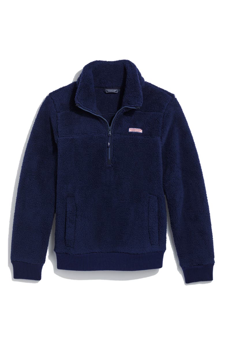 vineyard vines Plush Teddy High Pile Fleece Quarter Zip Pullover, Alternate, color, 
