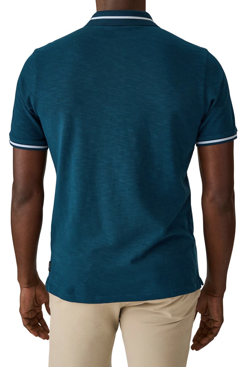 Match Point Tipped Slub Short Sleeve Polo, Alternate, color, SEA