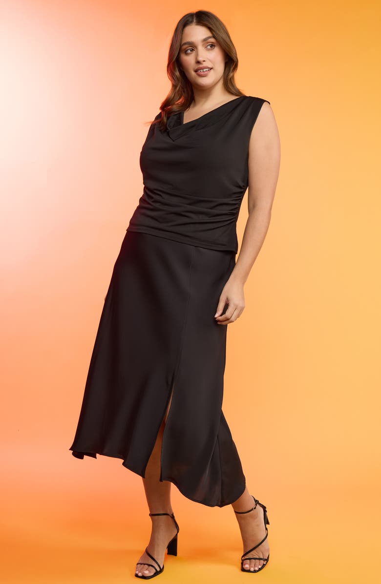 Estelle Urban Luxe Skirt, Alternate, color, Black