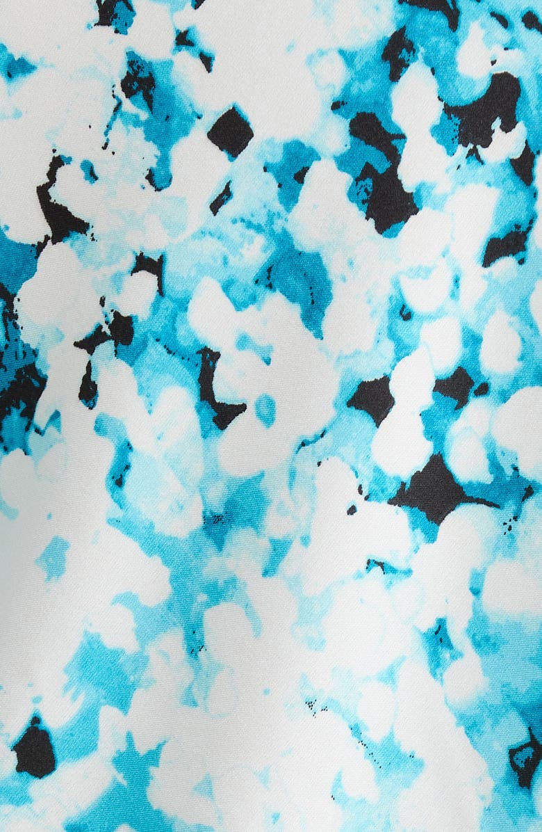 KASPER Floral Print Cowl Neck Top, Alternate, color, Aqua Oasis Multi