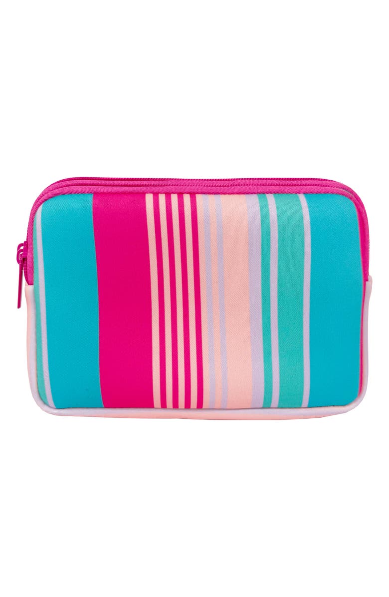 MYTAGALONGS Rectangular Double Zip Cosmetics Pouch, Main, color, Sienna Stripe