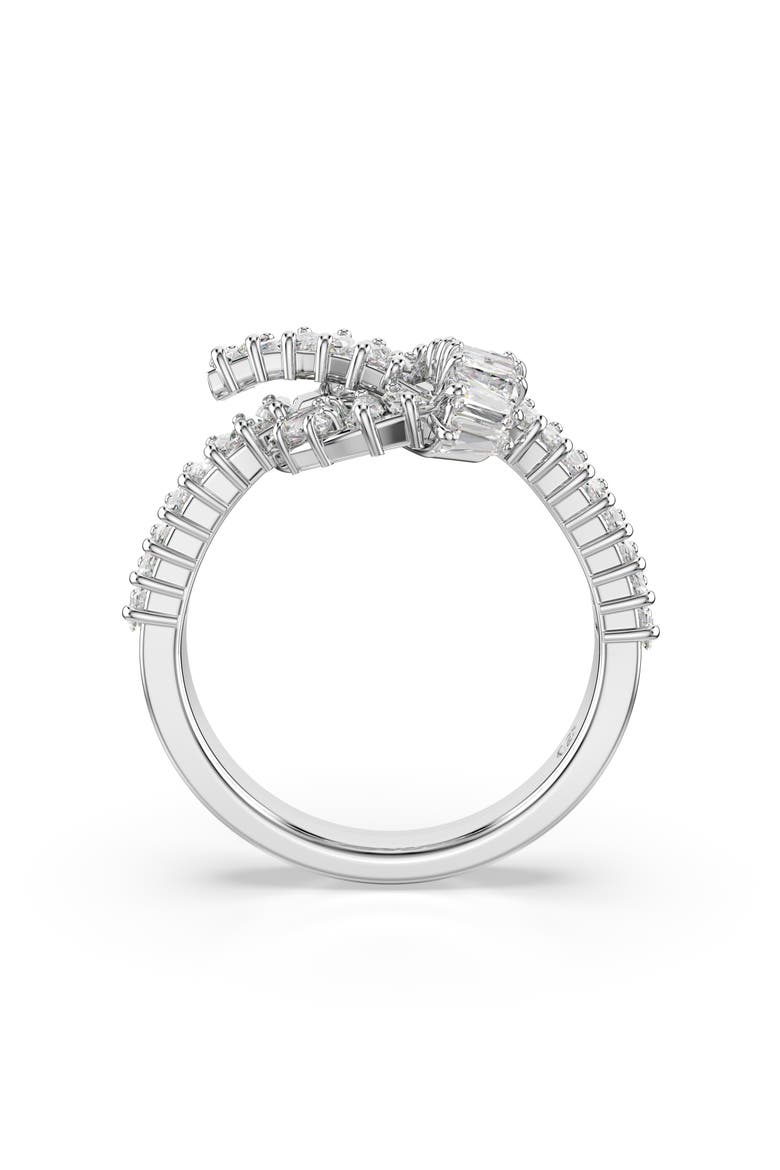 Matrix Knot Ring, Alternate, color, WHITE/ SILVER