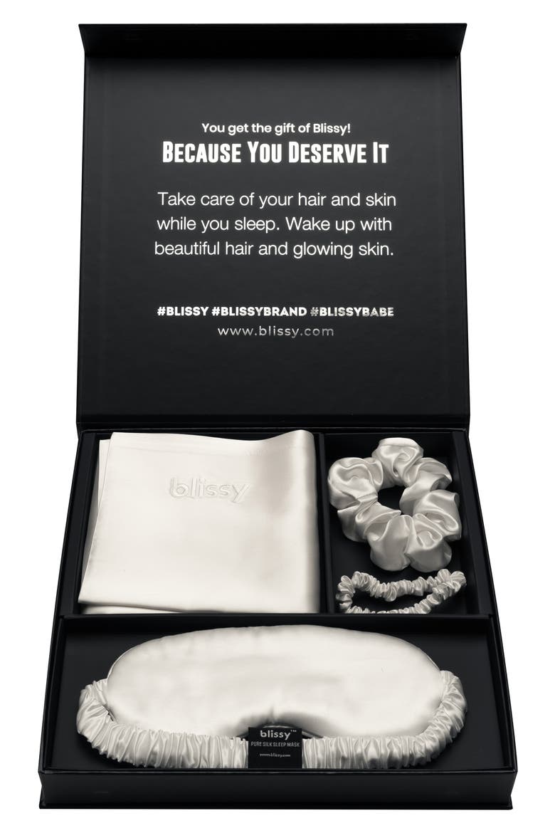 Dream 4-Piece Mulberry Silk Set, Alternate, color, WHITE