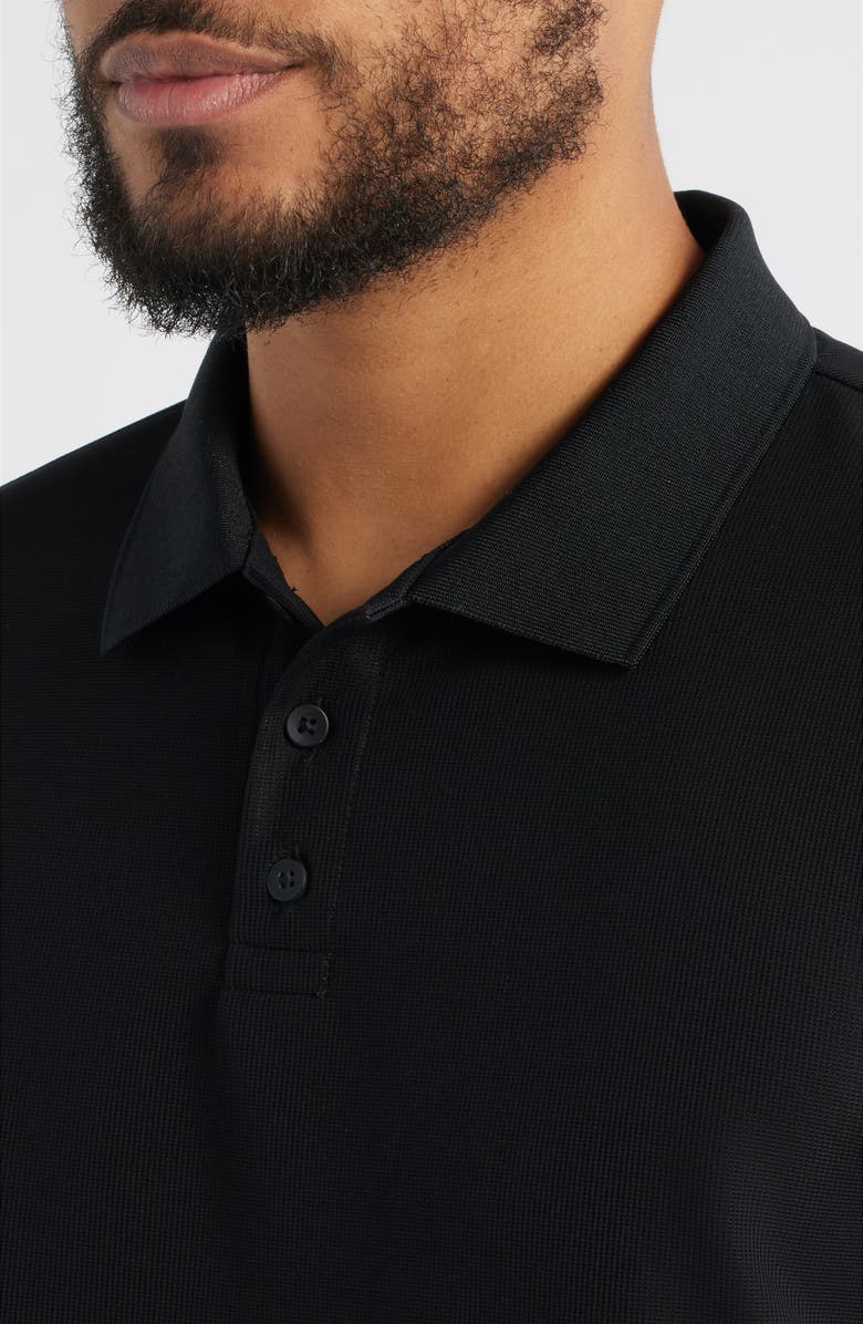 Zella Textured Performance Polo, Alternate, color, Black