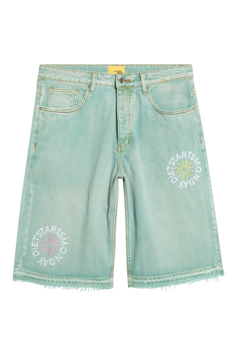 Sol Raw Hem Denim Shorts, Alternate, color, WASHED GREEN