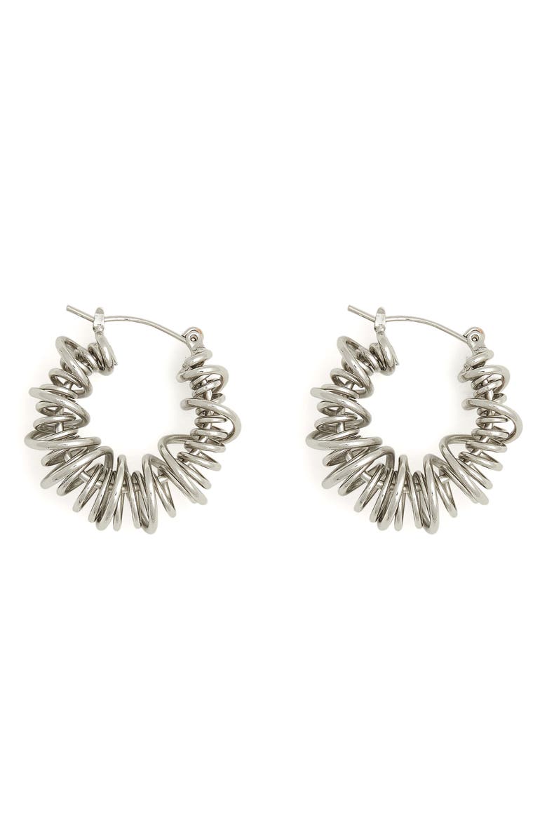 Petit Moments Riele Spiral Hoop Earrings, Main, color, Silver