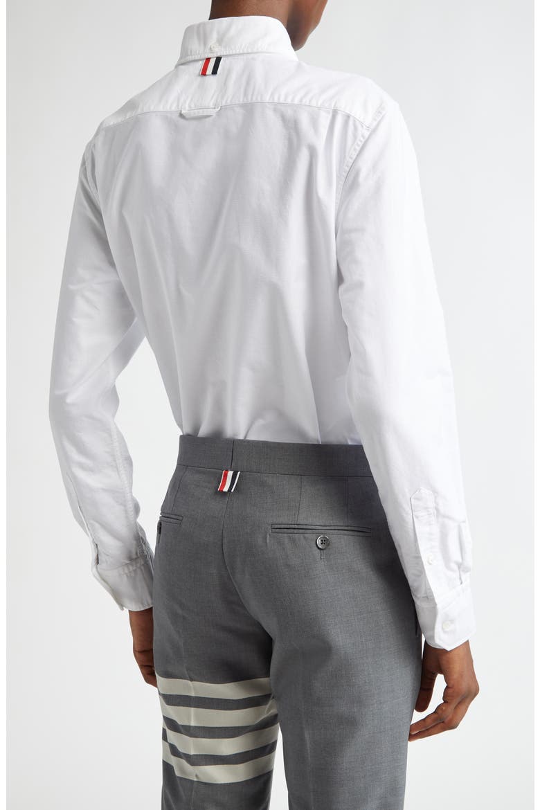 Rose Embroidered Button-Up Shirt, Alternate, color, WHITE