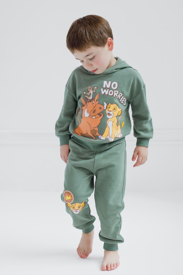 Lion King Fleece 2-Piece Hoodie and Pants Set, Alternate, color, Lion King Olive Green