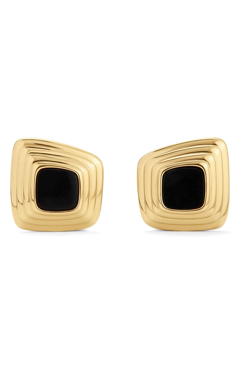 D.LOUISE Tapered Statement Stud Earrings, Main, color, Gold/ Black