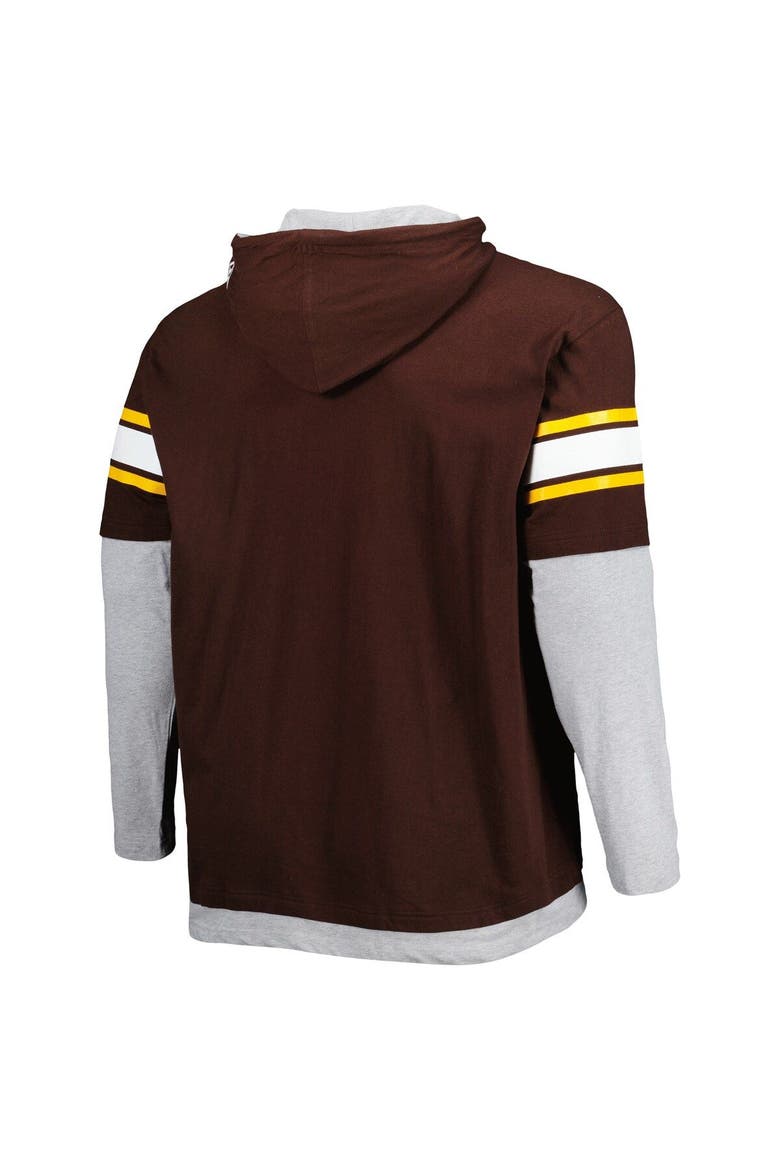 Men's New Era Brown San Diego Padres Big & Tall Twofer Pullover Hoodie, Alternate, color, Brown