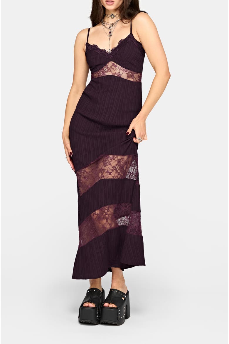 Fenella Lace Insert Cami Maxi Dress, Main, color, Purple