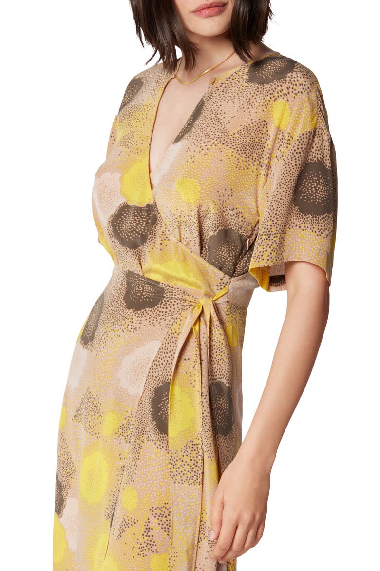 Korinne Silk Wrap Dress, Alternate, color, PRALINE MULTI