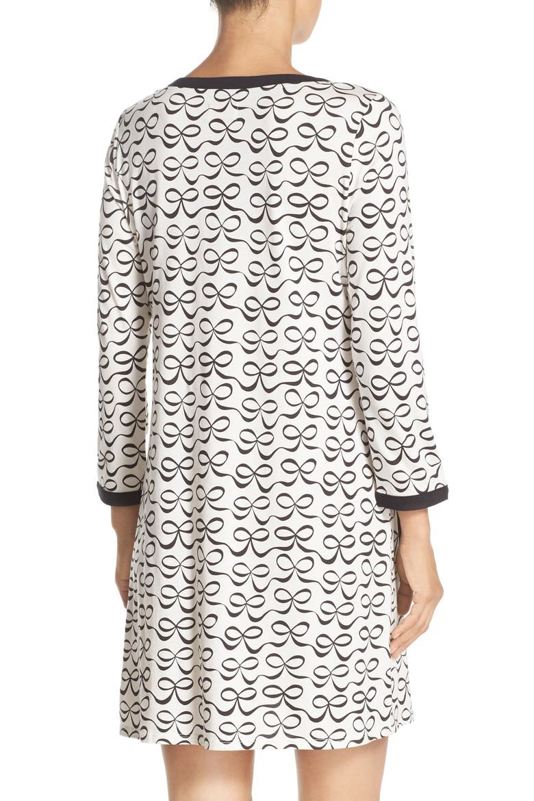 kate spade new york print cotton blend sleep shirt, Alternate, color, ELEGANT BOW