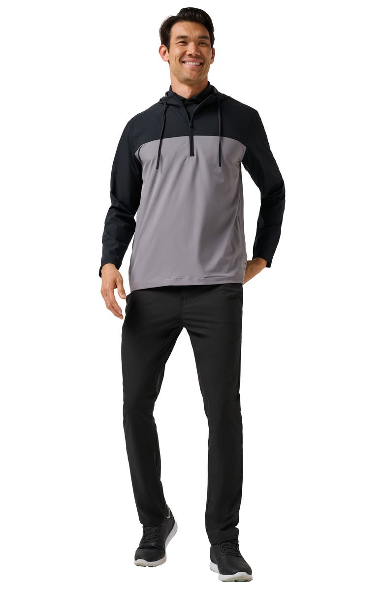 TravisMathew Meridian Quarter Zip Tech Hoodie, Alternate, color, Black