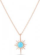 Spero London Blue Opal Northernstar Sterling Silver Pendant Necklace