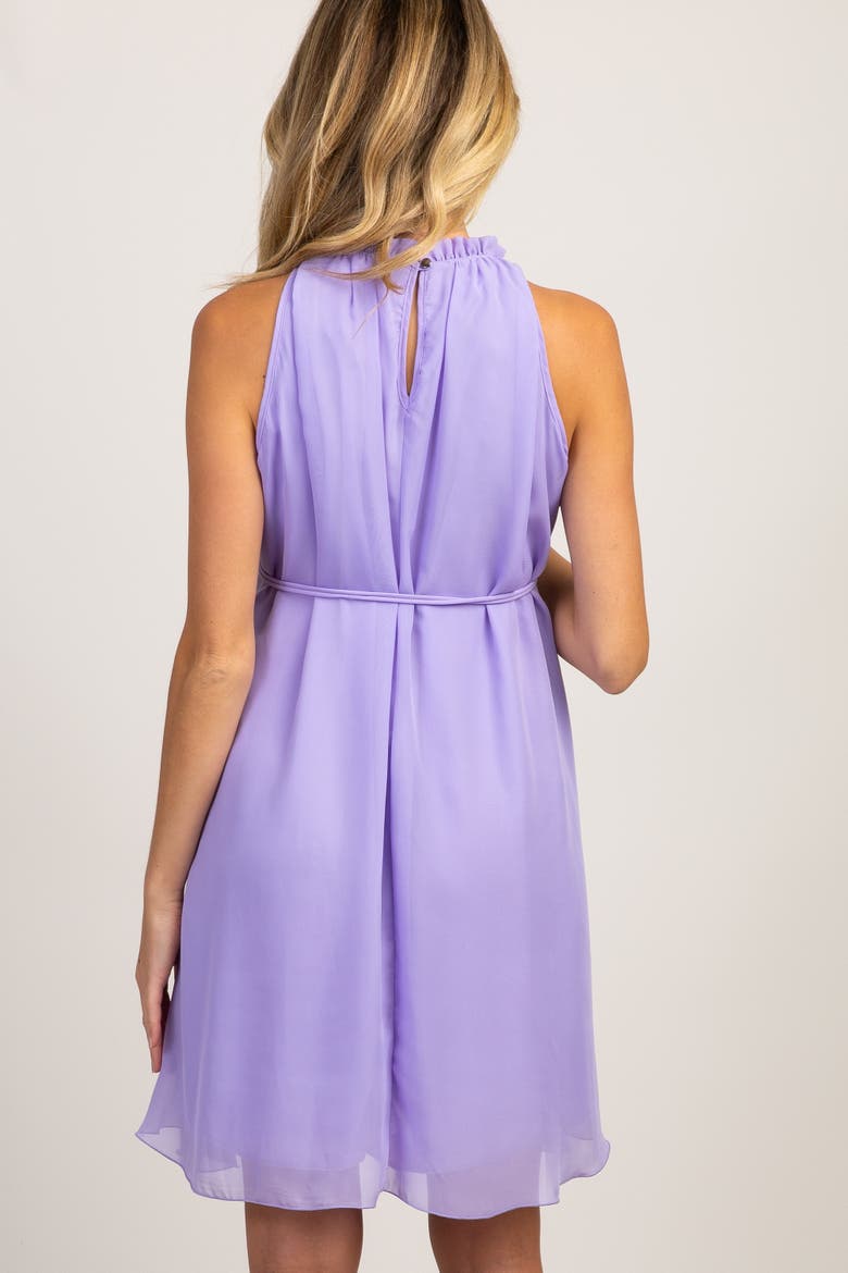 Chiffon High Neck Dress, Alternate, color, Purple
