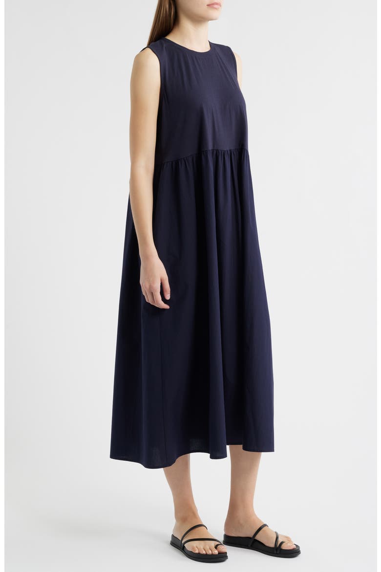 Sleeveless Organic Cotton Midi Dress, Alternate, color, INK