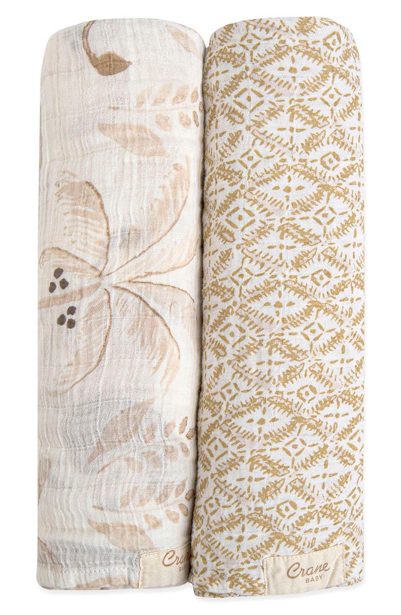 CRANE BABY 2-Pack Assorted Swaddle Blankets, Main, color, Multi