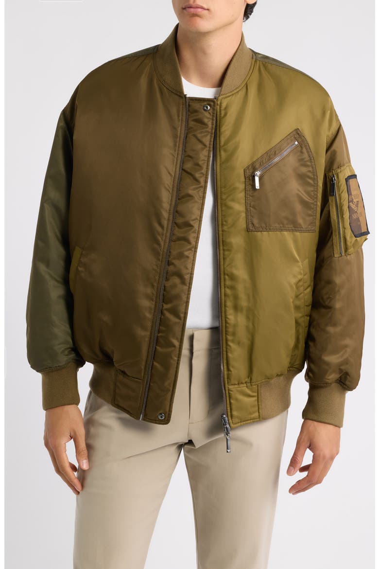 Bomber Jacket, Main, color, GREEN