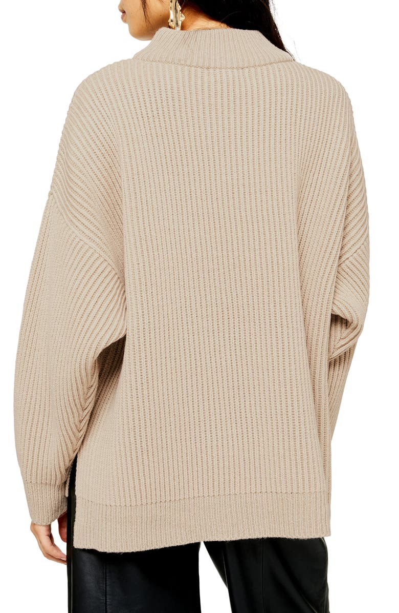 Topshop Mock Neck Sweater, Alternate, color, 