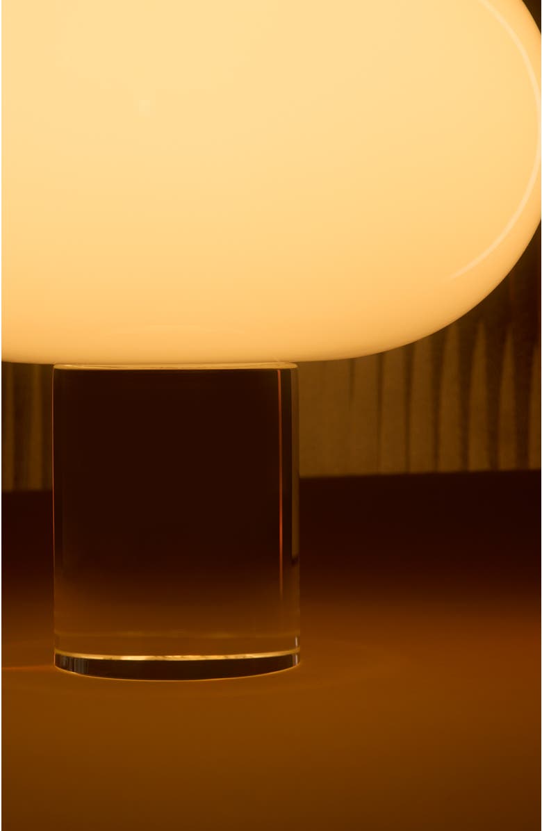 Brightech Callisto 11" White Glossy Glass LED Table Lamp with Rotary Dimmer, Alternate, color, White