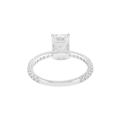 Luvmyjewelry Sia 14k Gold Radiant Cut Lab Grown Diamond Hidden Halo Ring In 14k White Gold