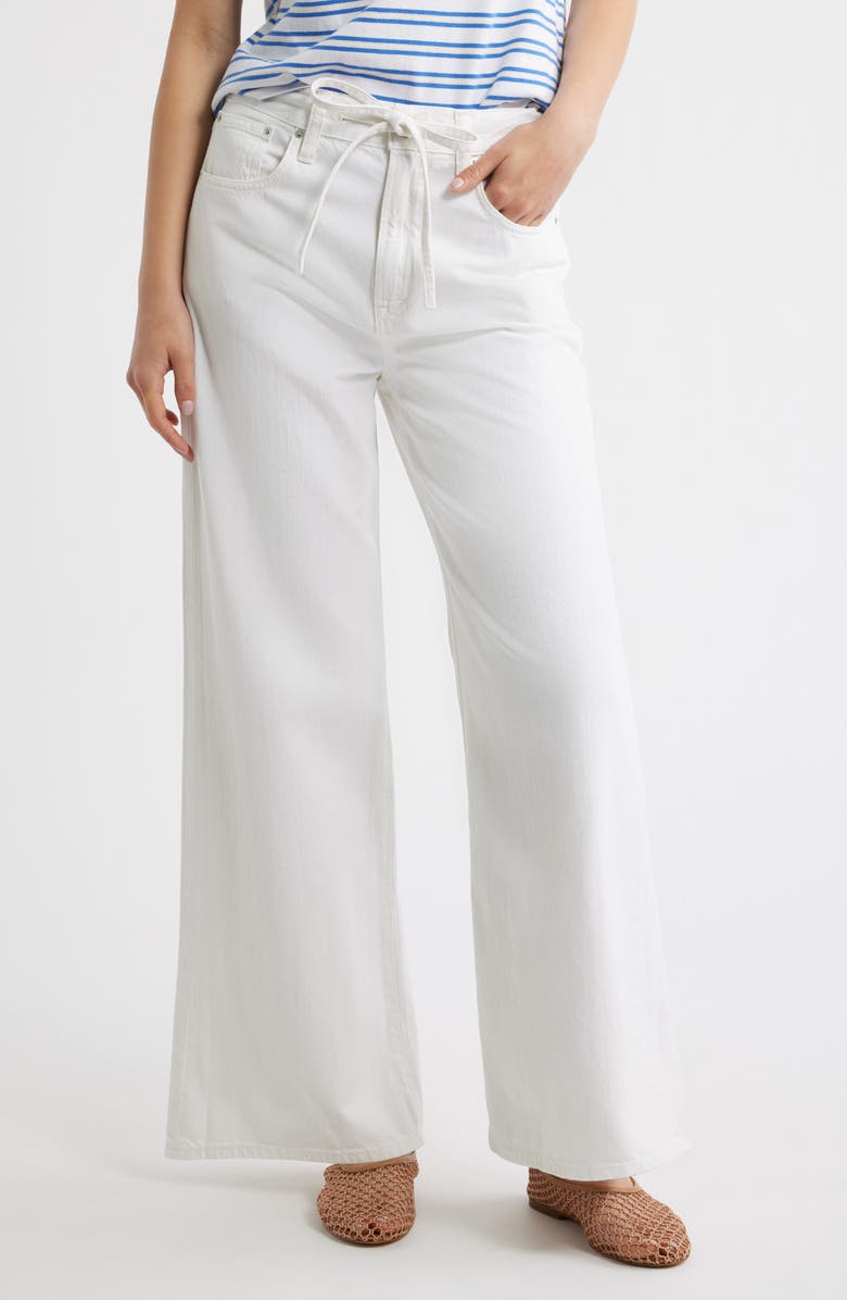 Madewell The Short Ultimate Wide Leg Jeans, Main, color, Tile White
