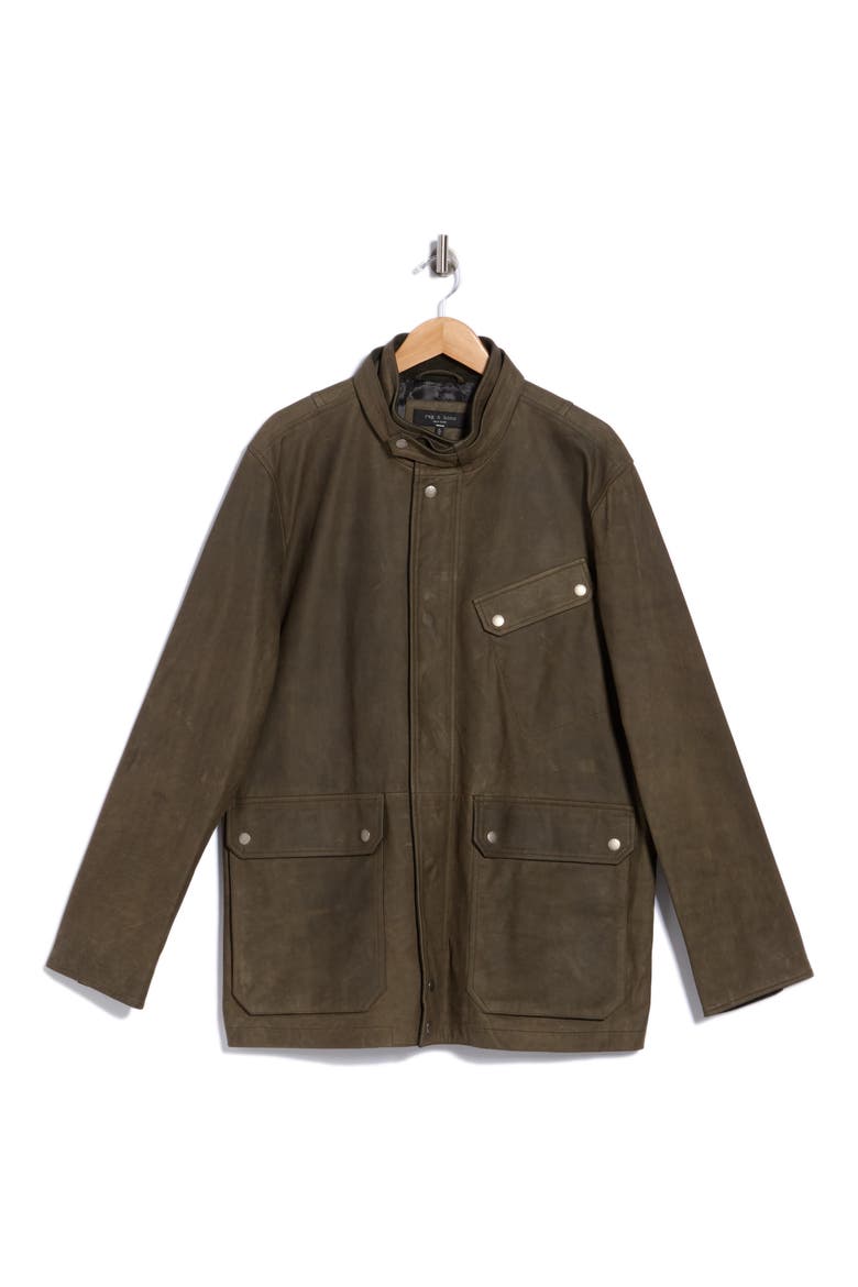 Penton Suede Moto Jacket, Main, color, ARMYGRN