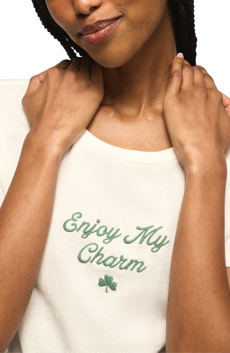 Lucky Brand Enjoy My Charm T-Shirt, Alternate, color, Gardenia