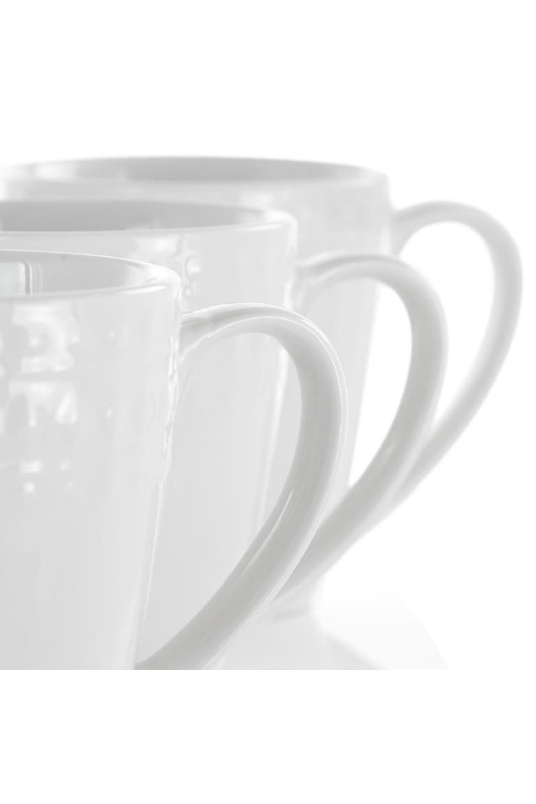 Cara 6 Piece 10 Ounce Porcelain Cup Set, Alternate, color, White