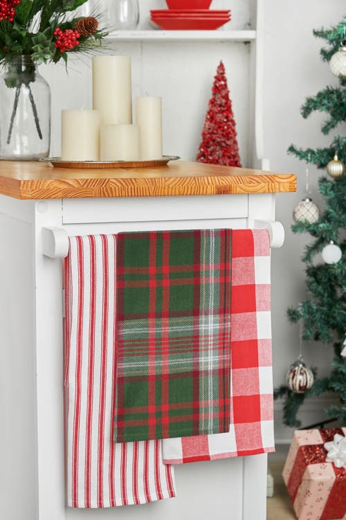 C & F Home C&f Home 27' X 18" Axel Plaid Woven Cotton Kitchen Dish Towel Red White And Green Plaid In Red