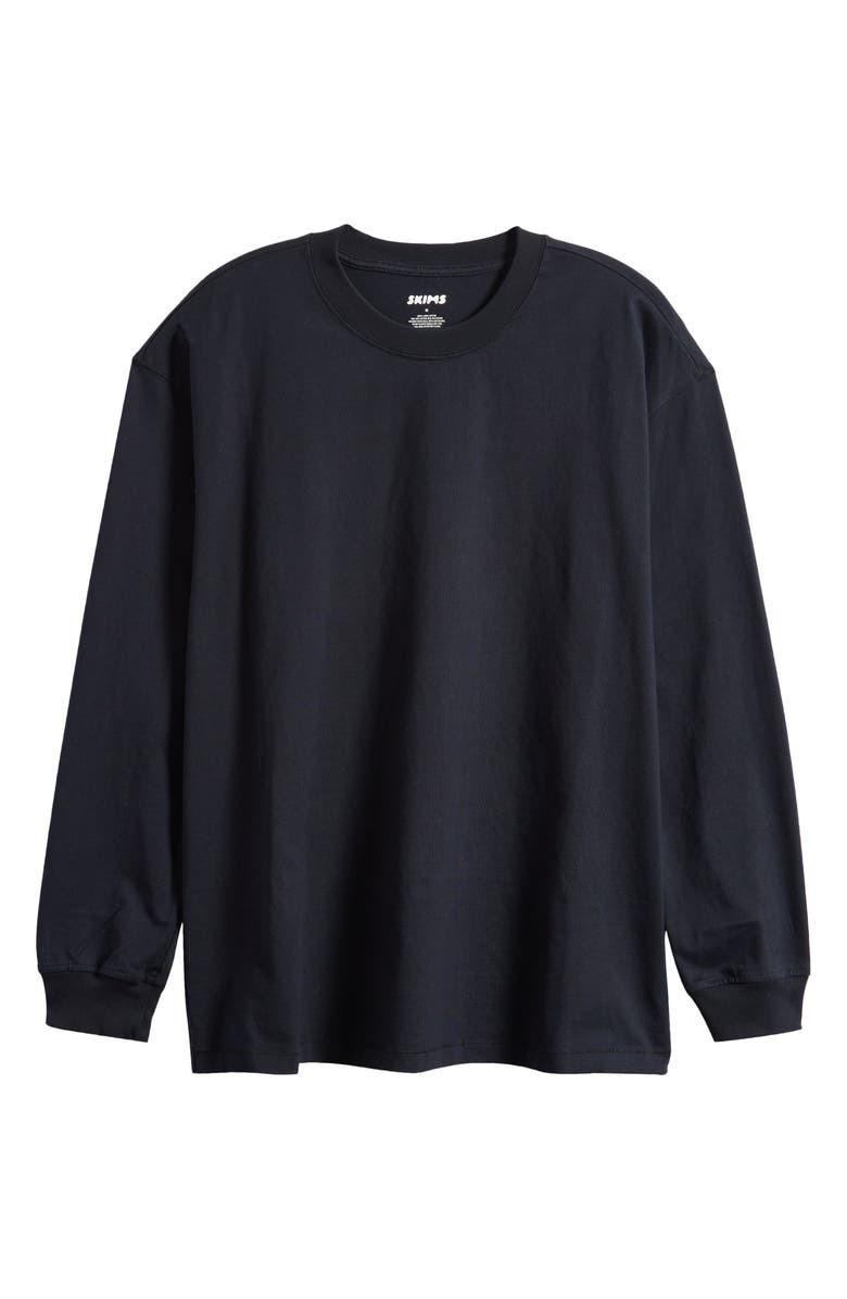 SKIMS Relaxed Fit Long Sleeve T-Shirt, Alternate, color, Obsidian