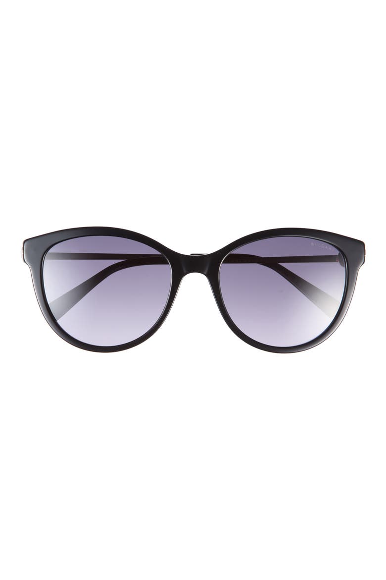 Gradient Round Sunglasses, Main, color, SHINY BLACK / GRADIENT SMOKE
