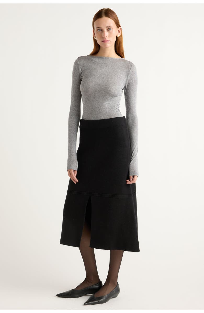 Modern Citizen Lora Organic Cotton-Wool Skirt, Alternate, color, Black