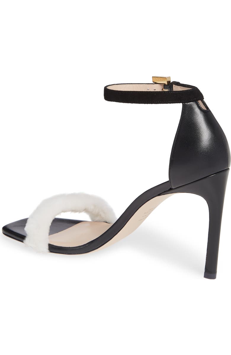 Stuart Weitzman Stormie Genuine Shearling Trim Sandal, Alternate, color,
