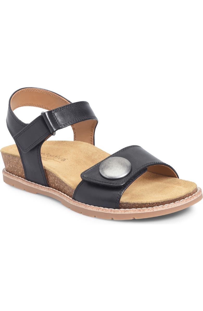Comfortiva Gwen Wedge Sandal, Main, color, Black