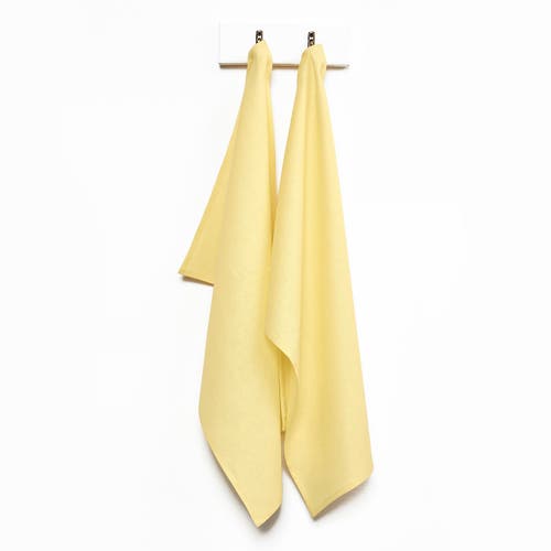 Solino Home Linen Kitchen Towels Set Of 2, 17 X 26" In Yellow