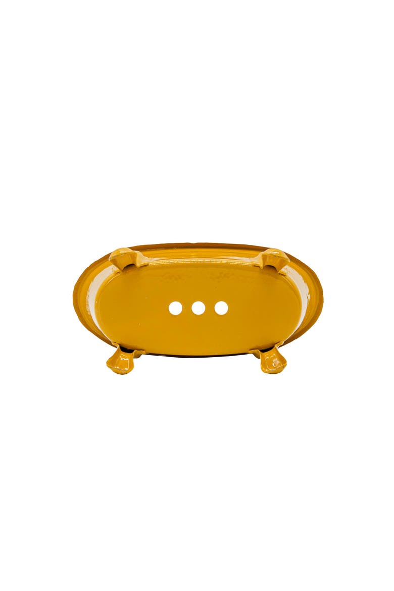 Mustard Enamel Bathtub Soap Dish Planter Metal, Alternate, color, Yellow