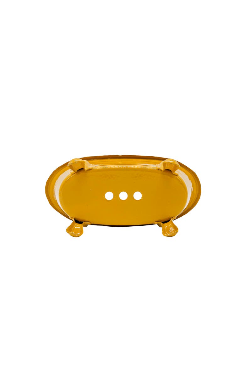 Foreside Home and Garden Mustard Enamel Bathtub Soap Dish Planter Metal, Alternate, color, Yellow